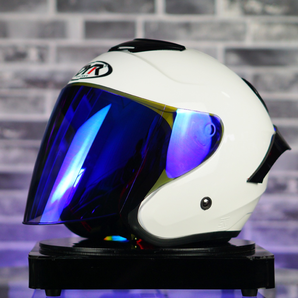 Helm Kyoto DYR Osaka Original Paket Ganteng Visor Iridum Blue dan Spoiler Kyoto