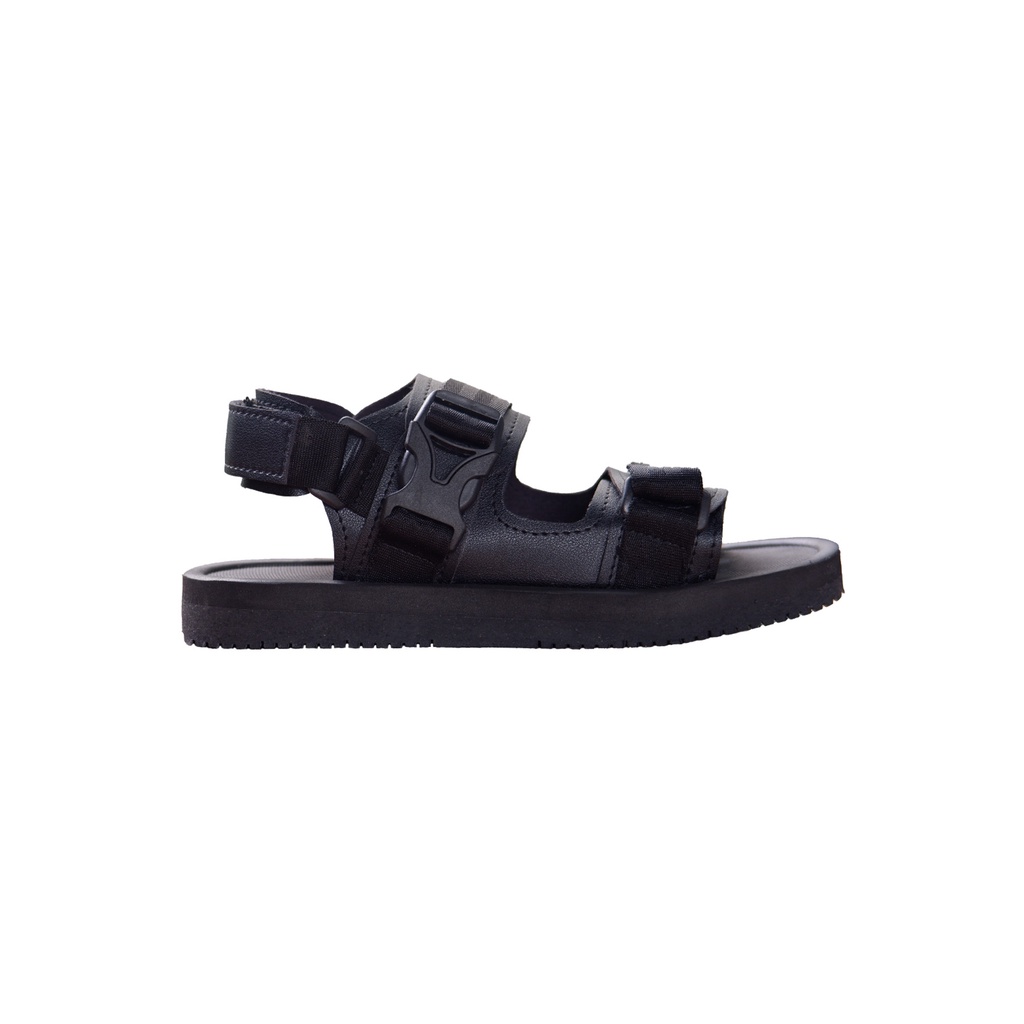 sandal pria kasual volkerfootwear sandal gunung cutter full black series