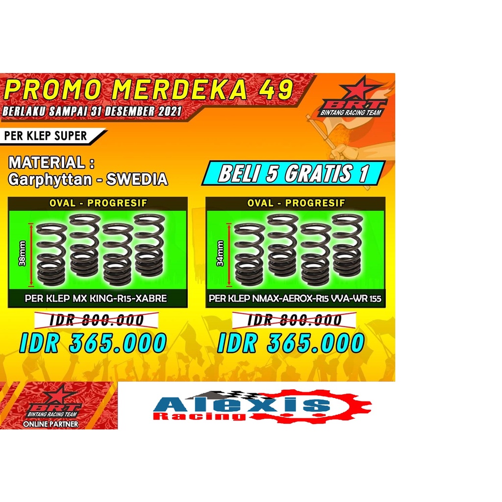 Per Klep Super Oval BRT Spring Valve Nmax Mx Aerox R15 VVA WR155 Mx King R15 Old Xabre