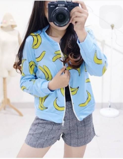 JC BC Jaket Bomber Banana Crop / 3 warna Bomber jaket wanita terbaru