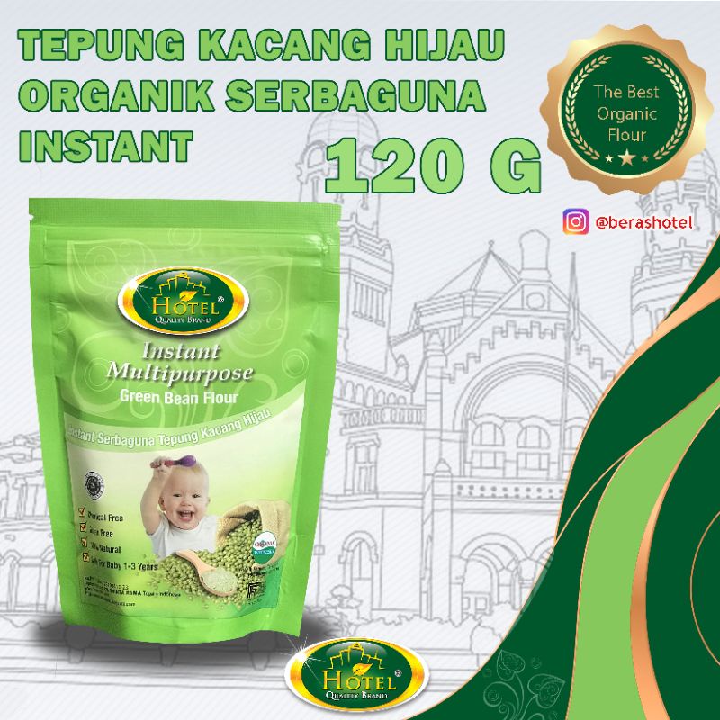 

Tepung Kacang Hijau Serbaguna - HOTEL Tepung Kacang Hijau Organik Instant MPASI 120 gr - Tepung Organik Instan Kacang Hijau - HOTEL Tepung Serbaguna Kacang Hijau Organik 120 gr
