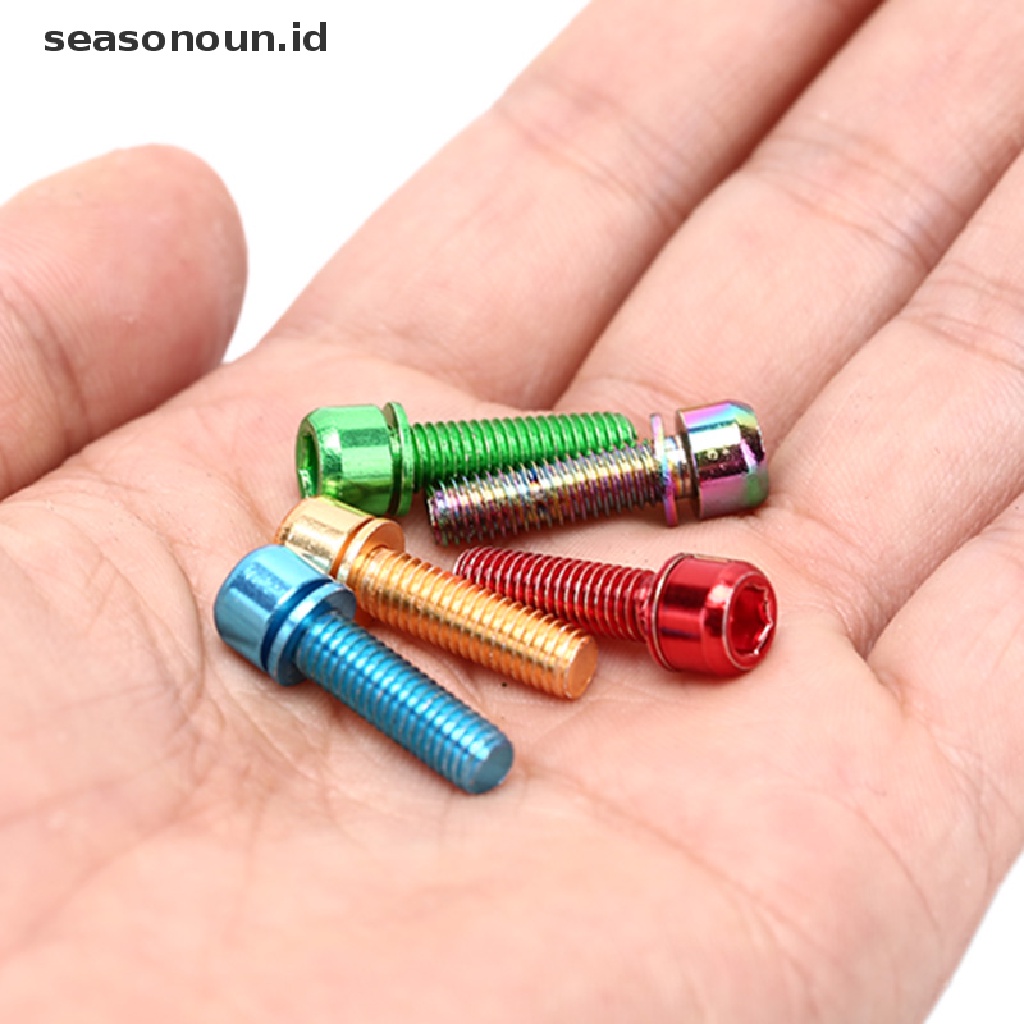 (seasonoun) 6pcs Baut M5x18mm Dengan Washer Untuk Stem Sepeda