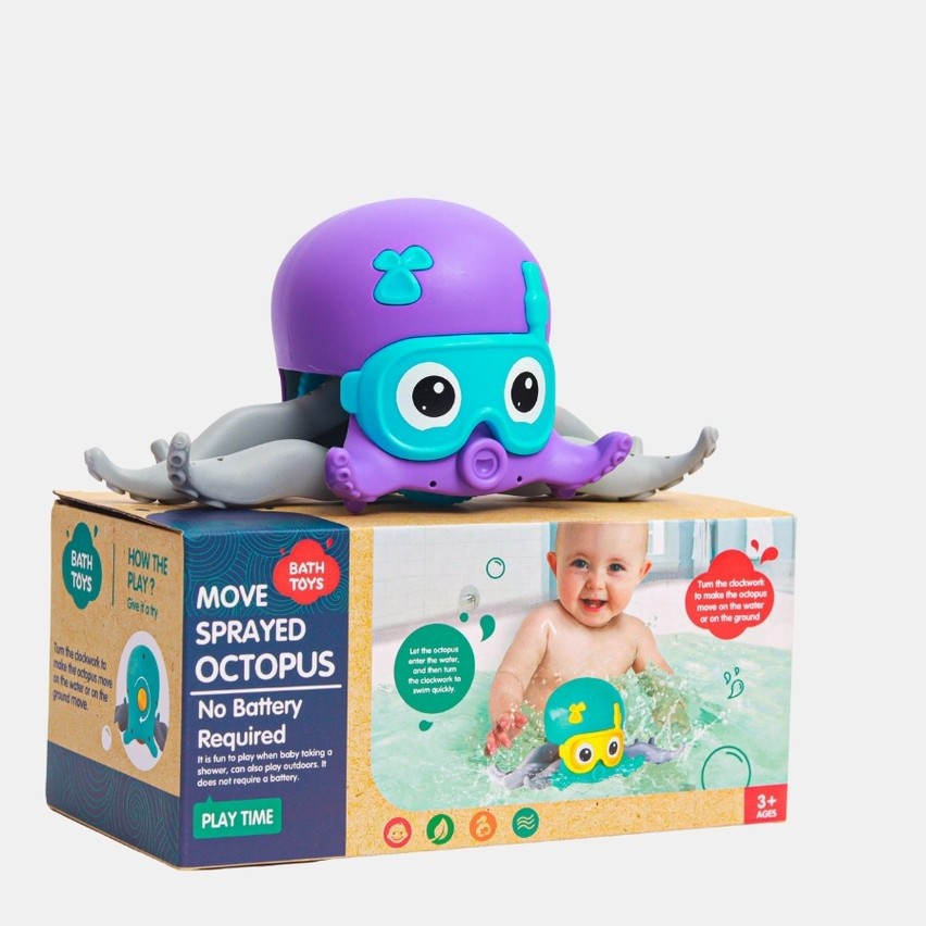 Mainan Bath Toy Move Sprayed Crawling Octopus Squid bisa jalan