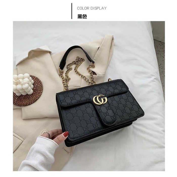 TI 3042 - TAS SELEMPANG WANITA IMPORT MURAH TAS BATAM TAS PESTA - B - Hitam