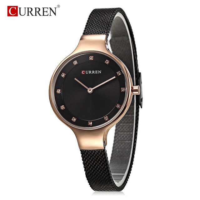 CURREN 9008 Jam Tangan Wanita Analog Stainless Steel Adjustable Clasp WATCHKITE WKOS