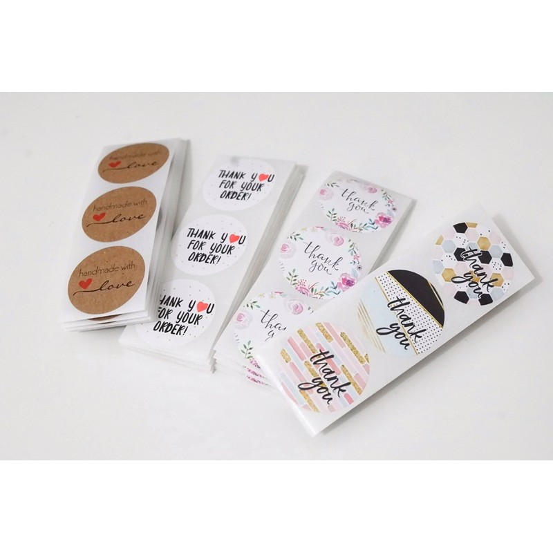 

Sticker label bulat thank you handmade untuk segel kemasan