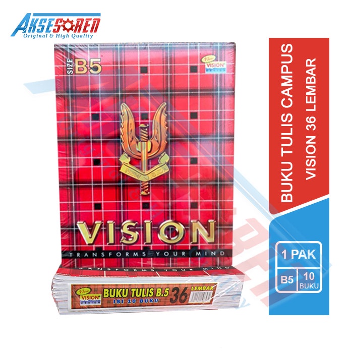 Jual Buku Tulis Kampus Vision [Isi 36 50 Lembar/10 Buku] / Buku Campus