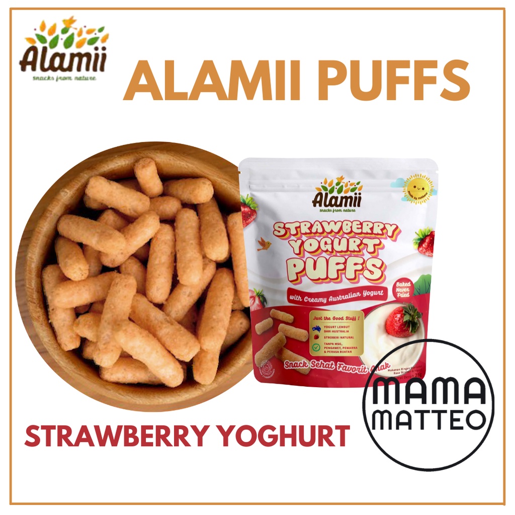 ALAMII PUFFS Snack Bayi Anak / Baby Food Snack Kids / Cheese Golden Veggie Peanut Butter Strawberry Yoghurt Chocolate Cheesy Tomato Chicken Mushroom Keju / ALAMI BANDUNG