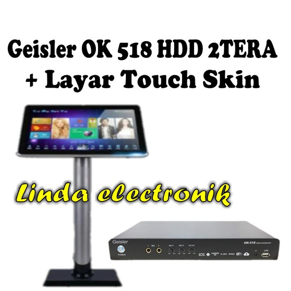 Unik new paket karaoke geisler ok518 dan touch skin 19in geisler ok 518 Berkualitas