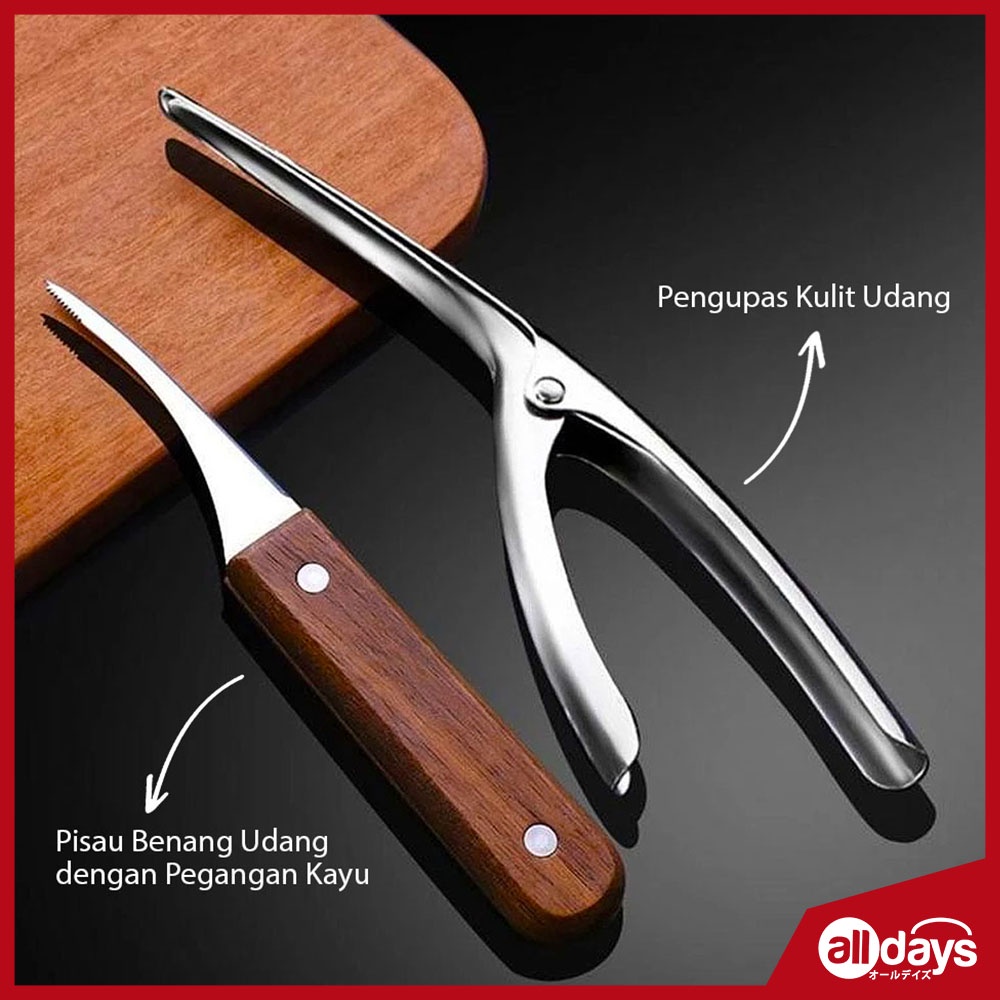 Alldays Alat Pengupas Kulit Udang / Pisau Pembersih Kotoran Udang / Shrimp Peeler Bahan Stainless Steel