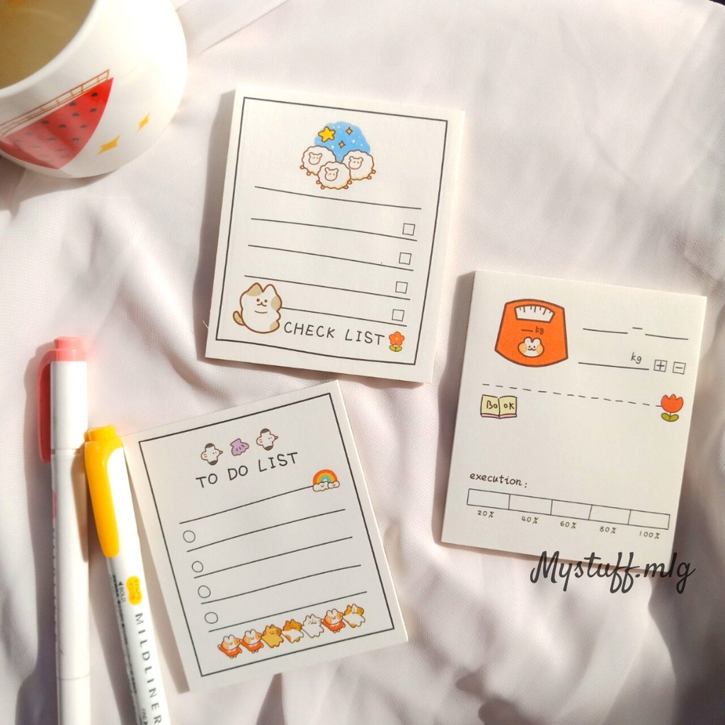

MINI MEMO PAD PLANNER TO DO LIST CHECKLIST SELF IMPROVEMENT/MEMO PAD LUCU