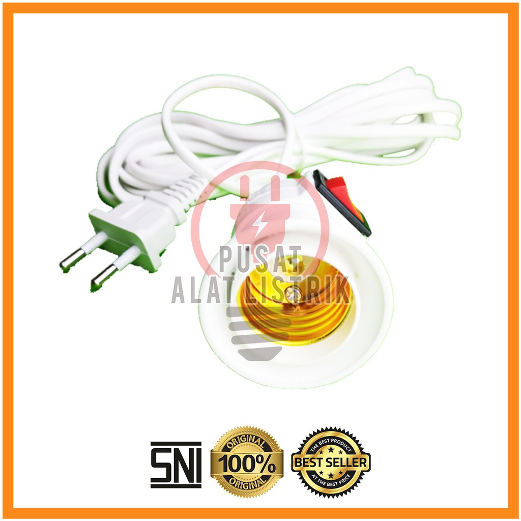 FITING GANTUNG KABEL 5M SAKLAR ON OFF FITTING LAMPU GANTUNG PLUS KABEL 5M