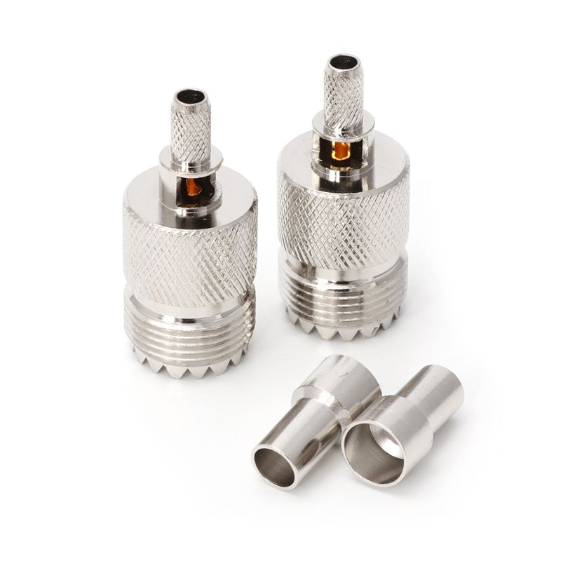 Cre 10 Set Adapter Konektor Kabel Coaxial Jack UHF Female SO239 Untuk RG58 RG142 RG400 LMR195