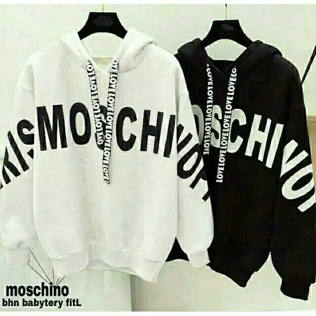 GLORA - SWEATER MOSCHINO TALI TULIS FIT L & XL Bahan baby terry