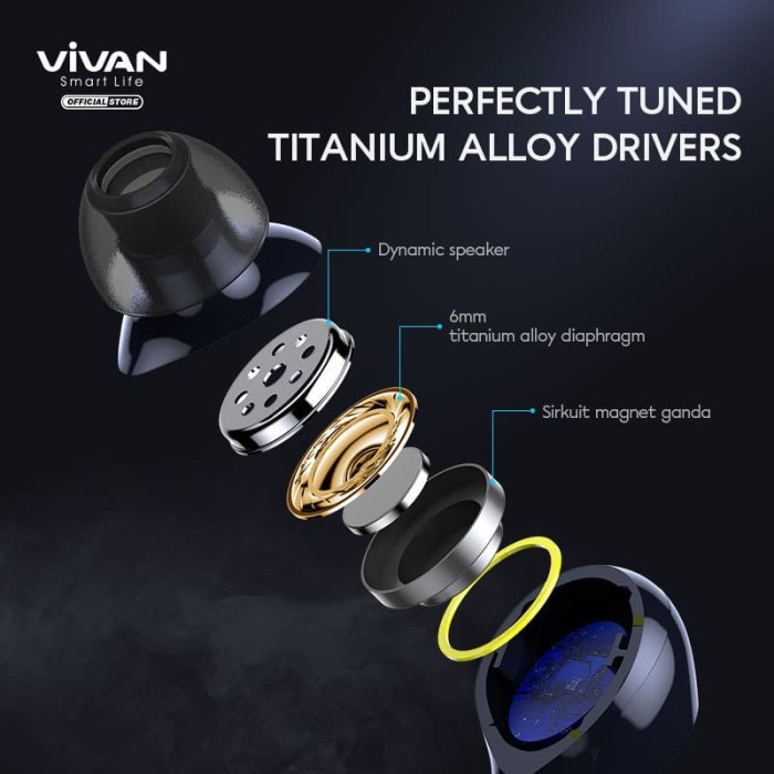 WIRELESS HEADSET BLUETOOTH VIVANTWS LIBERTY  T200 GARANSI RESMI 1 TAHUN