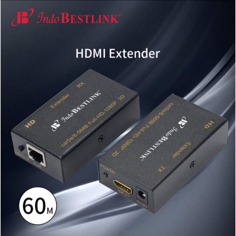 HDMI Extender 60M Over Kabel LAN RJ45 UTP Cat5e/6  /HDMI Extender 60m / HDMI Extender 60meter / Extender HDMI 60meter