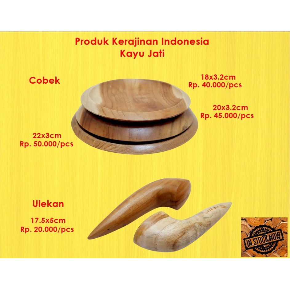 Cobek &amp; Ulekan (Kayu Jati)