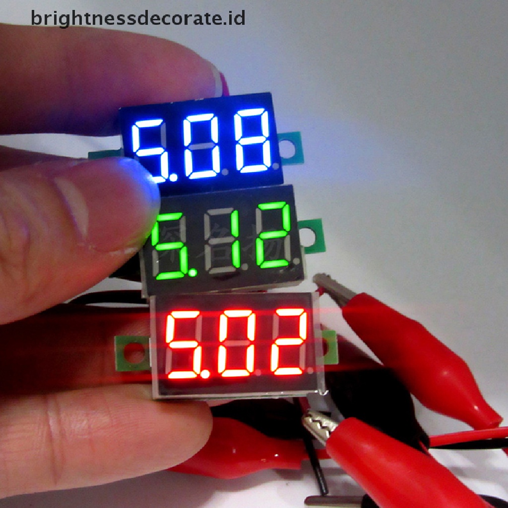 Panel Meter Indikator Tegangan digital Mini DC2.5-30V LED 2 Kabel