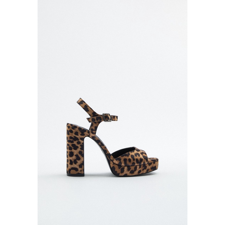 Zara Animal Print High Heel Platform Sandals Heels Sandal 0073