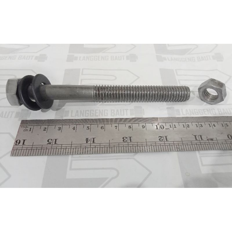 Baut Mur Balok Kayu Kunci 19 Panjang 12,5cm / Baut Blandar NC 1/2x5