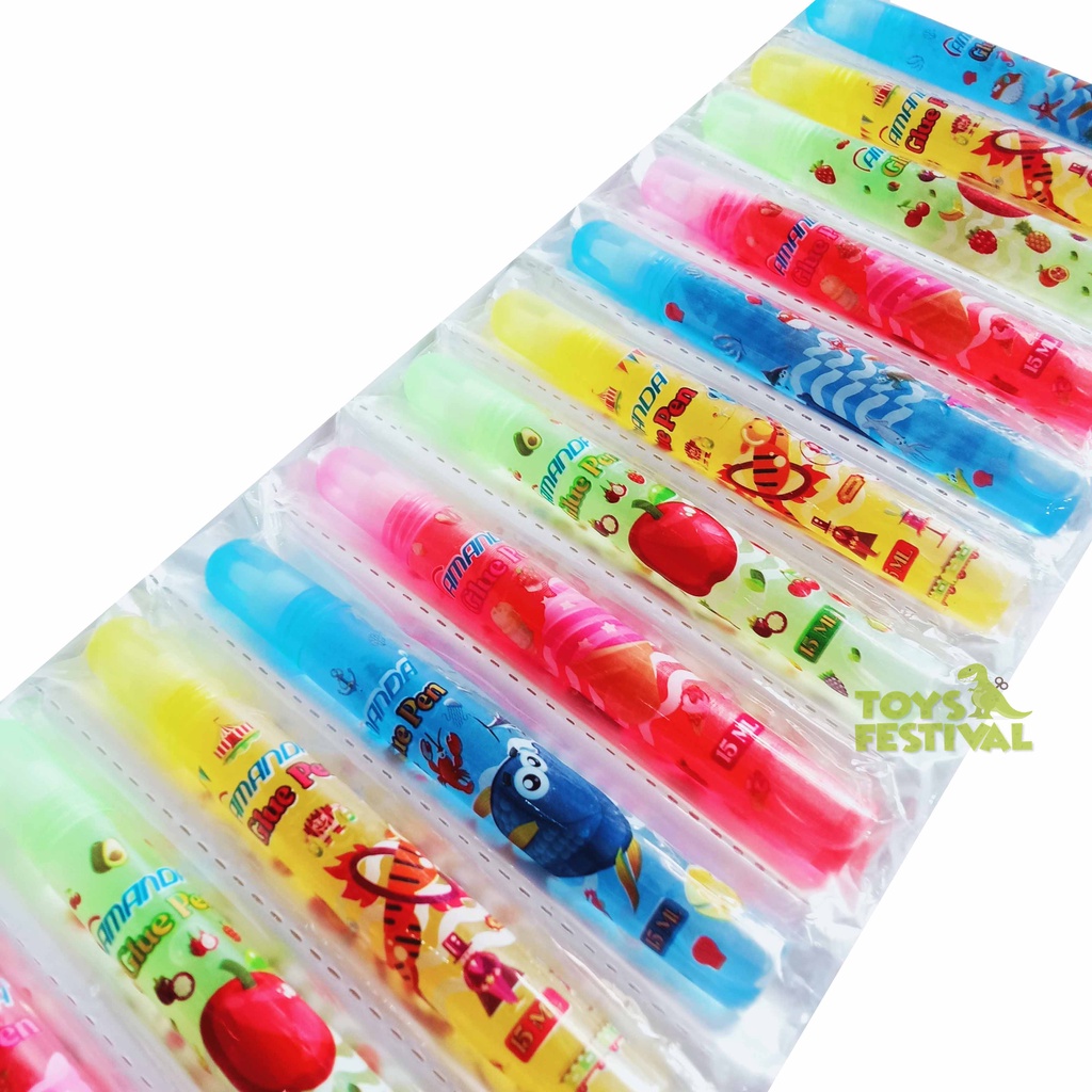 Lem Kertas Cair Water Glue Pen Stik Kemasan Multiwarna