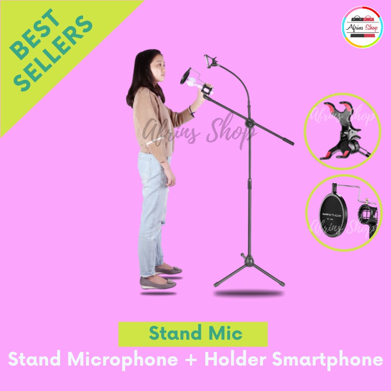 Jual Stand Microphone dan Holder Hp 360 Derajat Shopee Indonesia