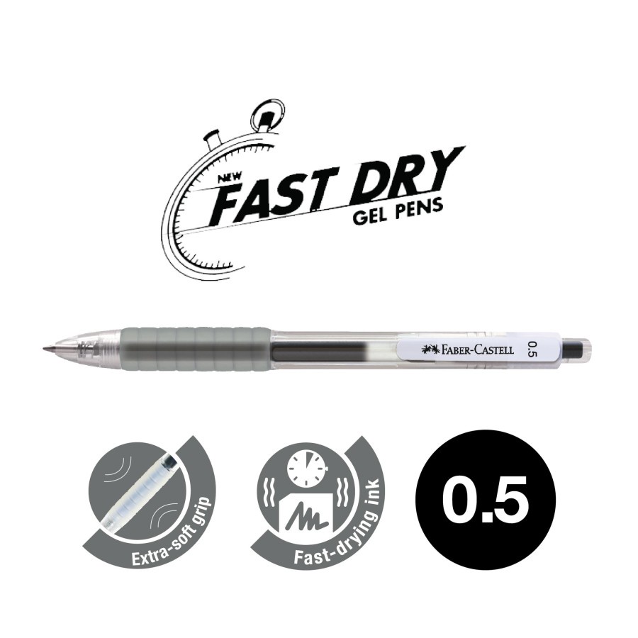 Faber-Castell Fast Gel Ballpoint Black Ink 0.5mm