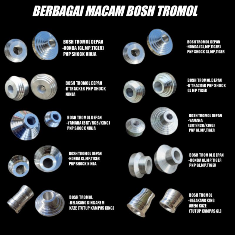 BOSH TROMOL DEPAN VELG RCB BRT CHEMCO V-ROSSI JUPITER RX KING FIZ R VEGA PNP SHOCK NINJA BOS RODA YA