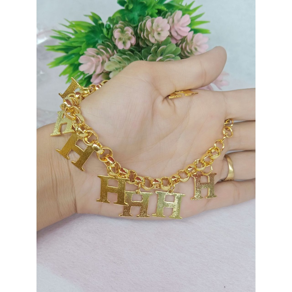 Gelang Rantai Lapis Emas / Gelang Bangkok / Gelang Huruf H