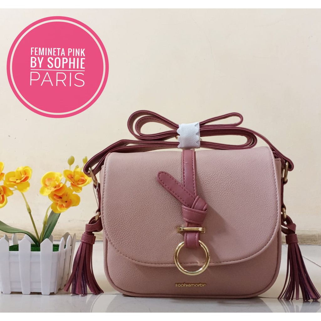 TAS SELEMPANG WANITA FEMINETA PINK SOPHIE MARTIN
