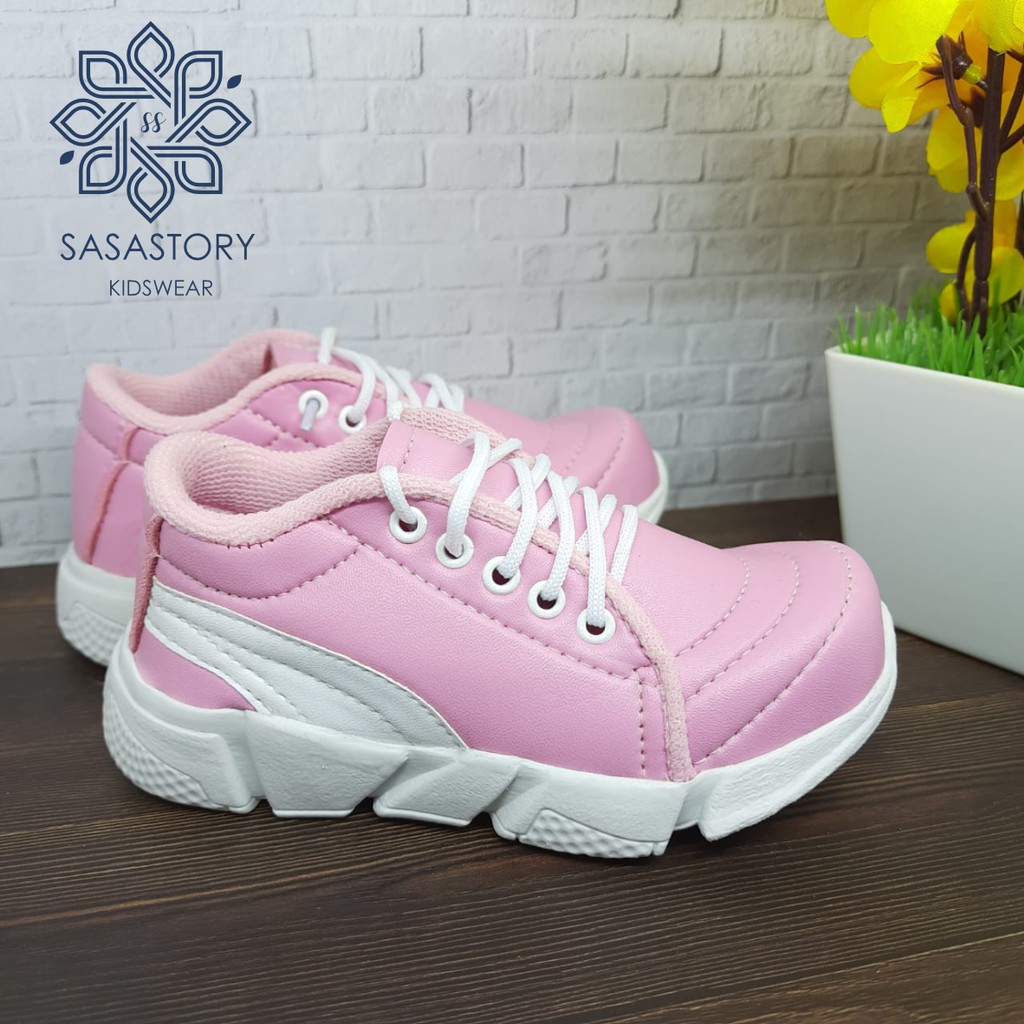 Sasastory Sepatu Sneaker Anak Perempuan Usia 1 2 3 4 5 6 Tahun Sepatu Tali Anak Perempuan Sepatu Sport Anak Permpuan Sepatu Casual Anak Perempuan Sepatu Pink Anak Perempuan Sepatu Jalan Anak Perempuan Sepatu Tali Anak 3 Tahun FA07