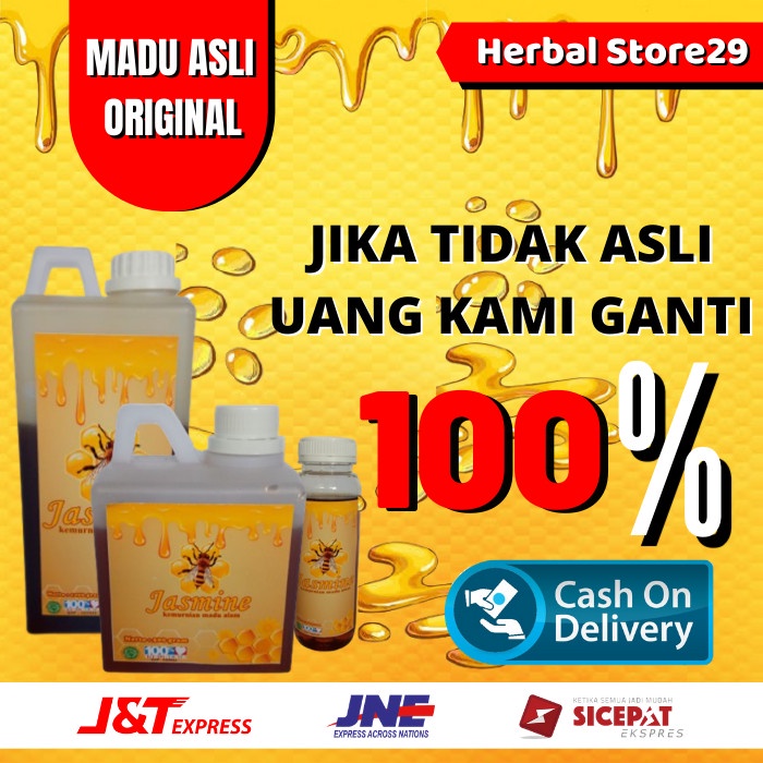 

(BISA COD) Madu Murni Asli Hutan Sumbawa Multiflora Kualitas Super By Jasmine - 300 Gr