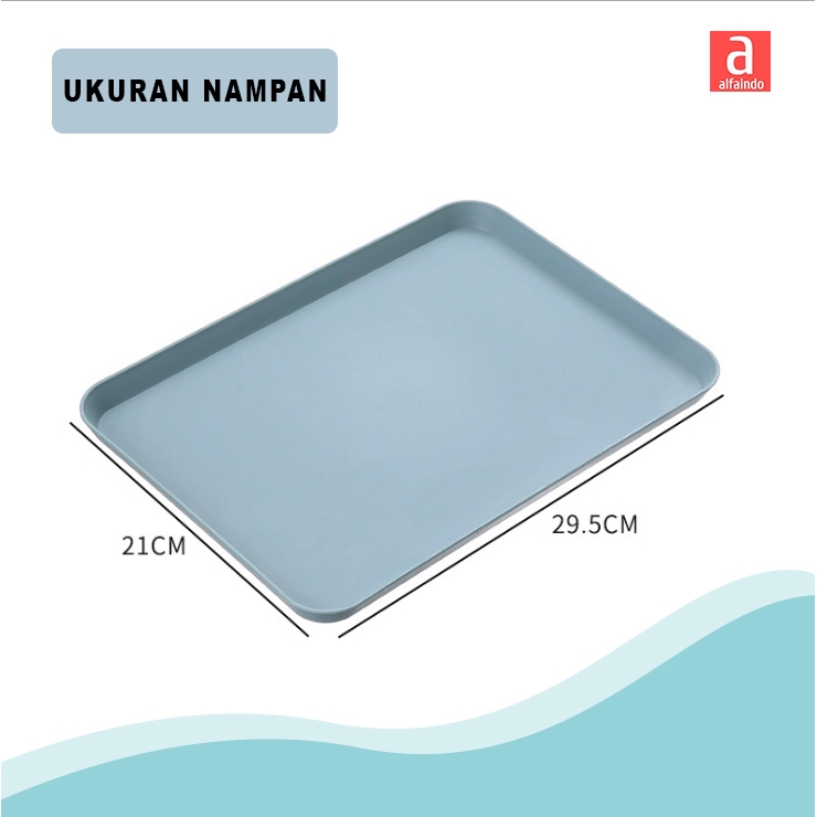 Alfaindo Nampan Makan Plastik Motif Polos Ukuran P 29,5 L 21 T 1.8 CM - KU021S