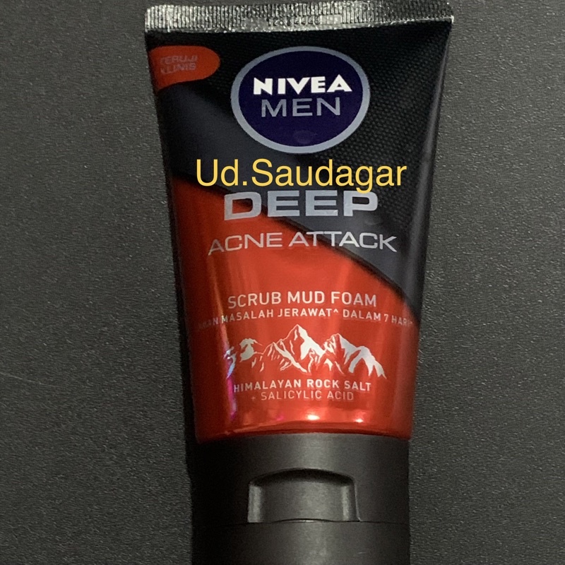 NIVEA MEN Deep Acne Attack Scrub Facial Foam 100ml Sabun Wajah Pria