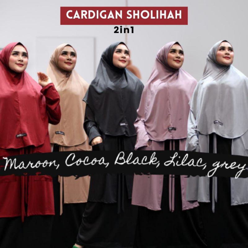 Nizma Cardi Ori Nazilla - Cardigan Sholihah 2in1 Wanita Perempuan Dewasa Hijab Kerudung Lengan Panja