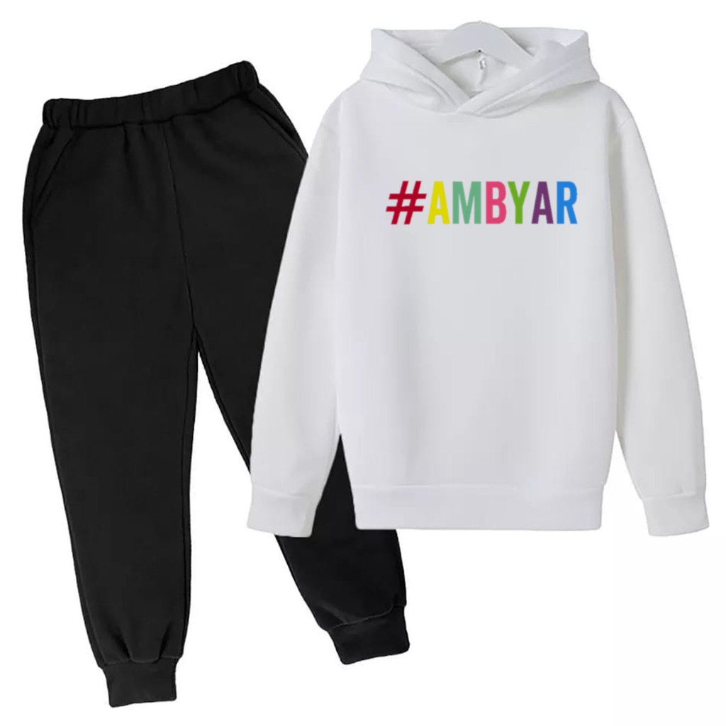 BESS - Baju Setelan Wanita Murah / Setelan Hoodie + Jogger Hitam - #AMBYAR