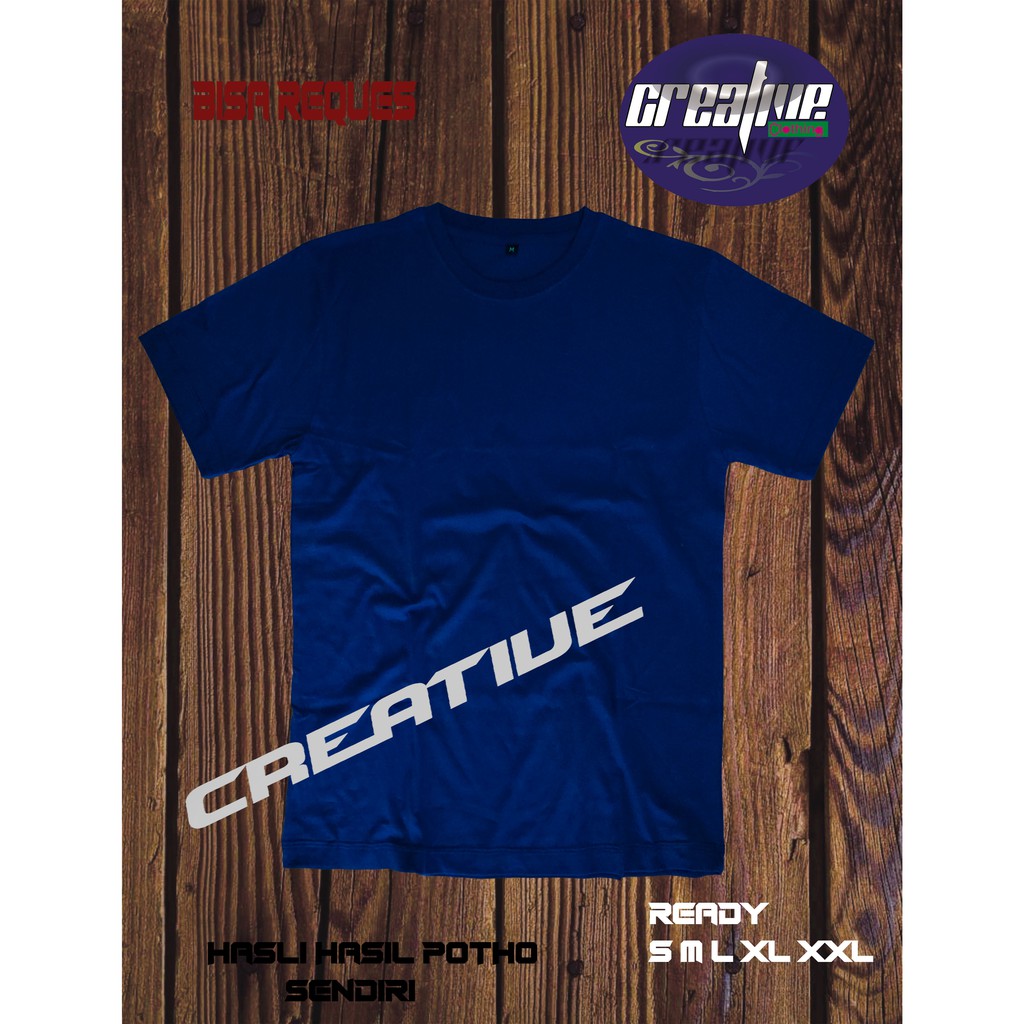 KAOS POLOS COTTON COMBED 30S  BIRU BENHUR/PERSIB