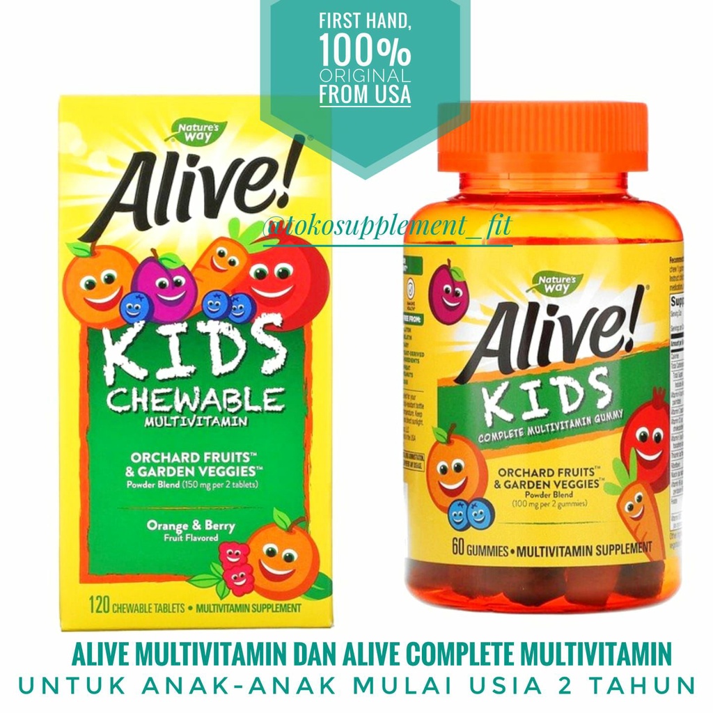 Jual Alive Multivitamin dan Alive Complete Multivitamin untuk Anak (2 ...