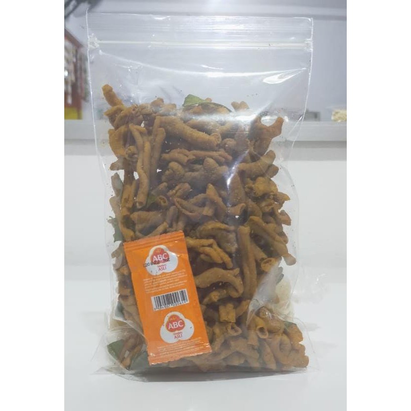 

KERIPIK USUS PEDAS DAUN JERUK+SAOS SAMBAL 250GR