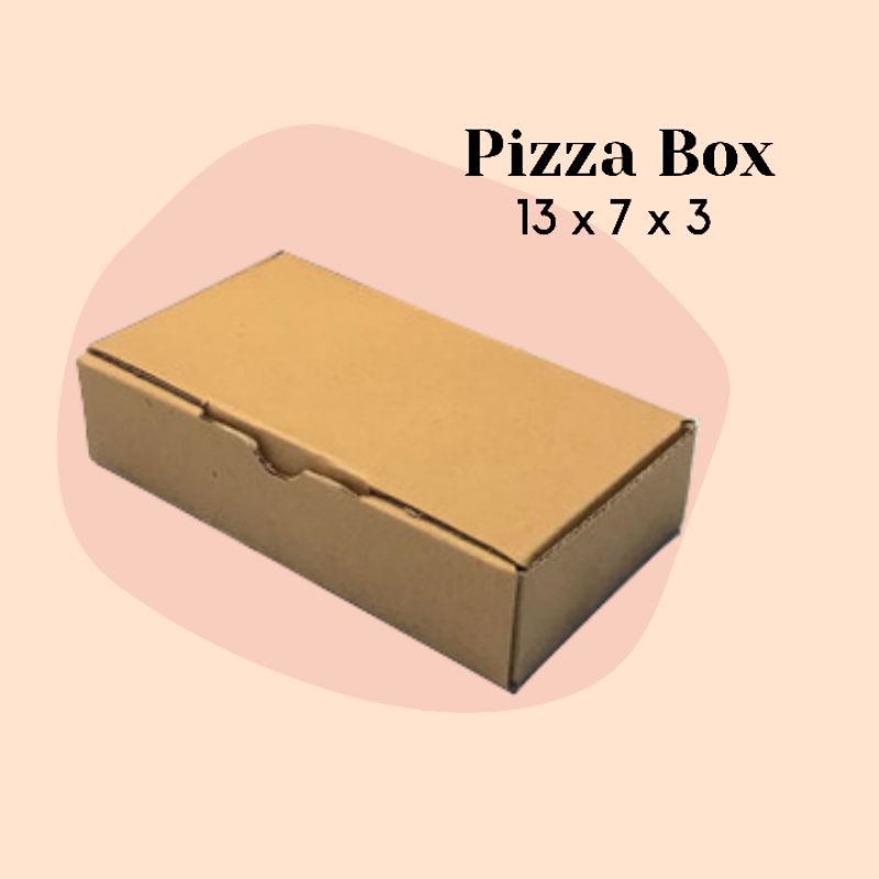 

PIZZA BOX // KARDUS DIE CUT KARTON COKLAT PACKAGING 13x7x3 // DUS CORRUGATED // DUS OLSHOP