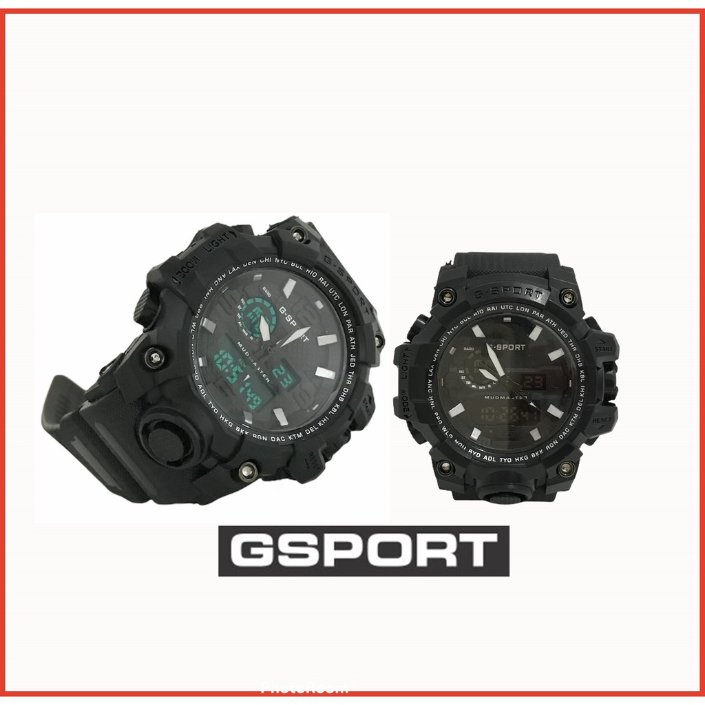 Promo Jam Tangan Keren GSport Digital Double Time Analog &amp; Digital