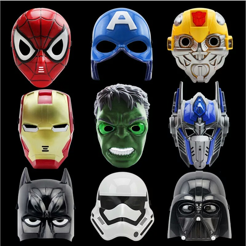 Topeng Superhero Led Mainan Anak Topeng Spiderman Batman Captain America Hulk Superman Ultramen