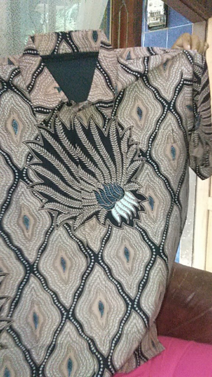 Pari Mocca Pendek Kemeja Batik Pria Full Furing Katun Sragenan