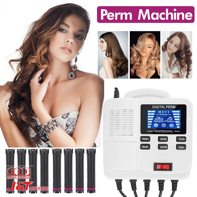 TopSale Small Portable Digital PTC Heating Hair Perm Machine Adjustable Temperature with Hair Roller Styling Tool