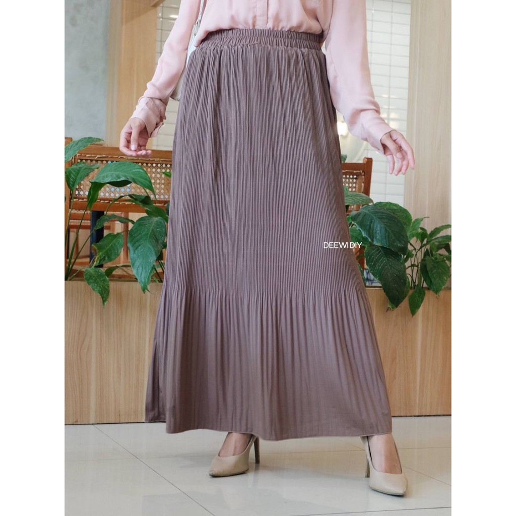 ROK PLISKET PANJANG PREMIUM PLEATED SKIRT - AQEELA PLEATS SKIRT DEEWIDIY