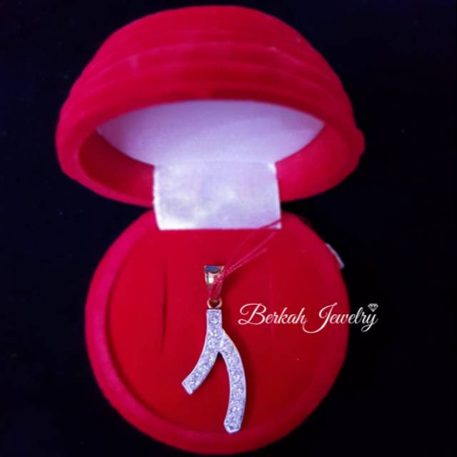 Liontin emas berlian asli natural diamond sertifikat LAB