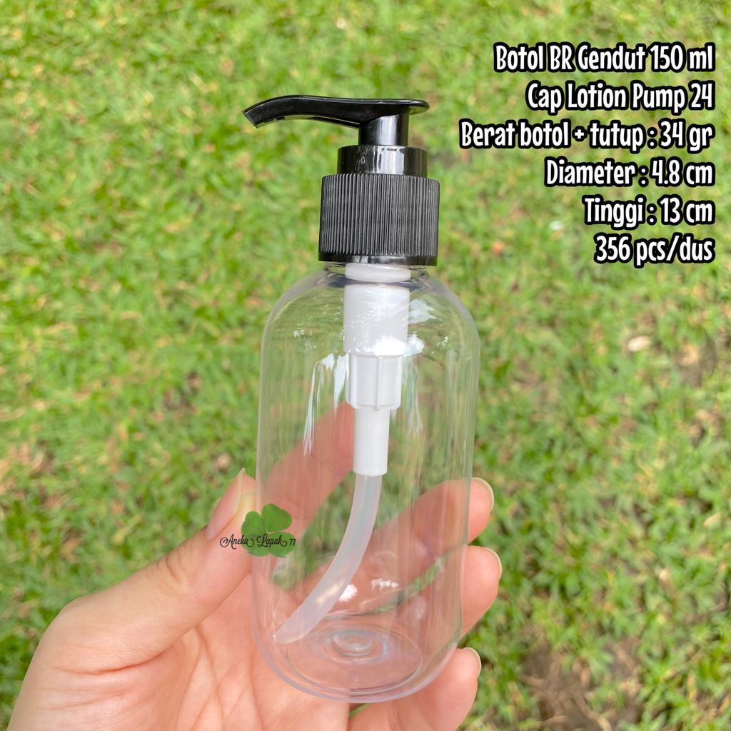 Botol LOTION PUMP BR Gendut 150 ml botol kemasan kosmetik 150ml