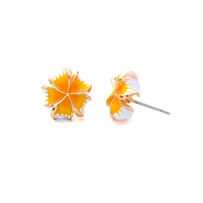 LRC Anting Tusuk Fashion S925 Silver Acupuncture Drip Oil Flower Earrings F6021X