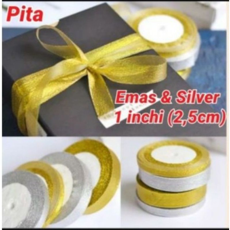 

pita emas perak 1 inch per roll