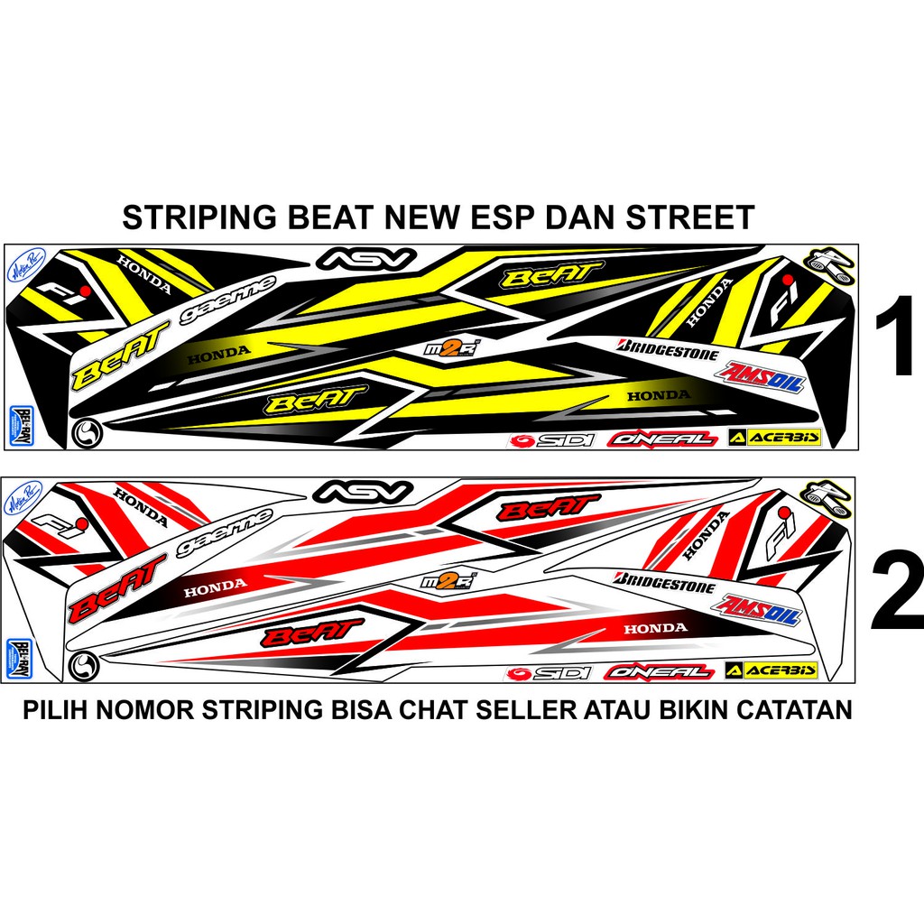 STICKER STRIPING MOTOR HONDA BEAT ALL STIKER CUSTOM STIKER ART STRIPING BEAT ESP NEW